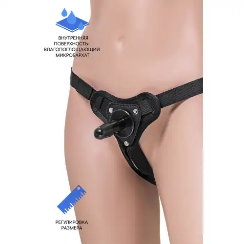 Фото Strap-on-me Трусики для страпона RealStick Strap-On Abigail, экокожа, черные