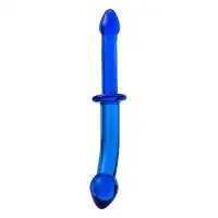 Фото Sexus Glass Двусторонний фаллоимитатор Sexus Glass, стекло, синий, 25 см