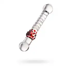Двусторонний фаллоимитатор Sexus Glass, стекло, прозрачный, 22 см