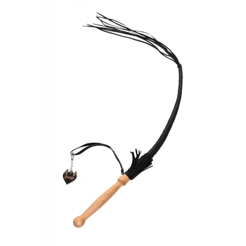 Фото PECADO B.D.S.M Кнут плетеный Pecado BDSM, натуральная кожа, черный, 65 см