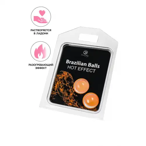 Изображение Secret play, Испания Массажное масло SECRET PLAY BRAZILIAN BALLS, с разогревающим эффектом, 2 х 4 гр