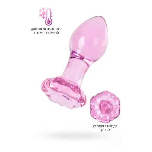 Фото Sexus Glass Анальная втулка Sexus Glass, стекло, розовая, 8,3 см