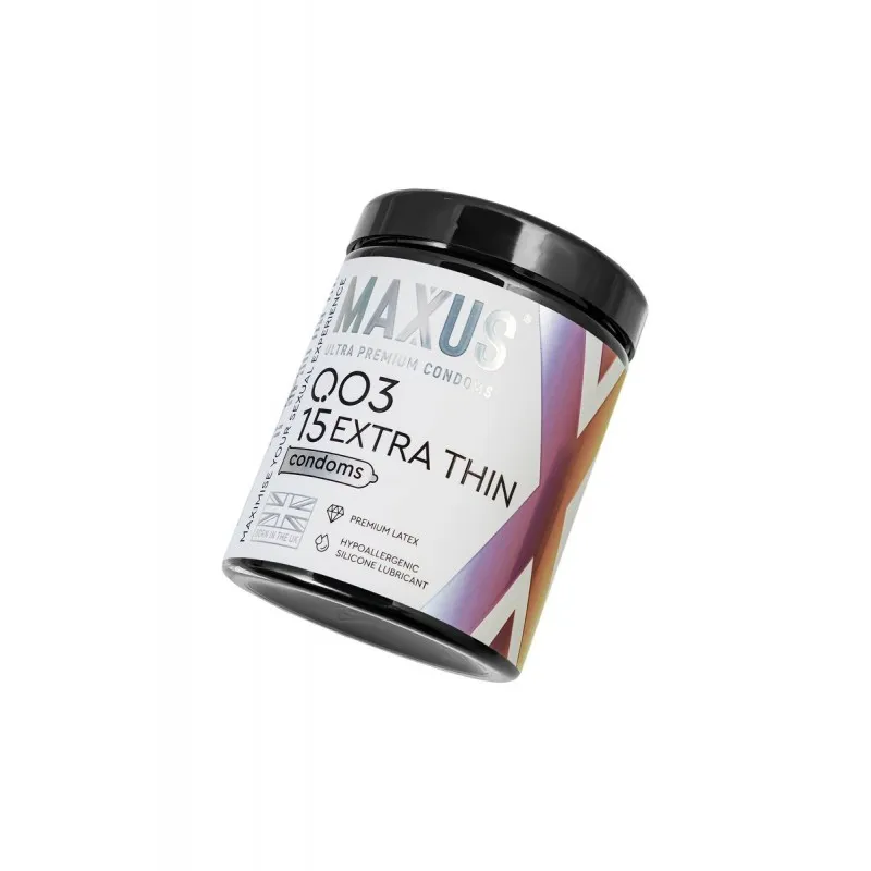 Фото Maxus Презервативы Maxus, тонкие, латекс, железный кейс, 18 см, 5,3 см, 15 шт.