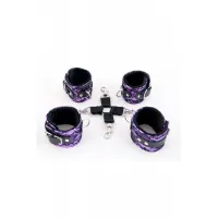 Фото Marcus by TOYFA Кружевной бондажный комплект TOYFA Marcus (сцепка, наручники и оковы), розовый