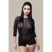 Фото Waname Apparel Эротический комбинезон Waname Preciosity с рукавами ¾ черный (42-44) в пакете