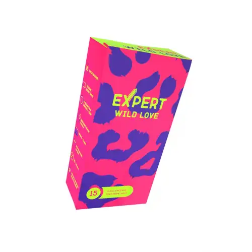 Изображение  Презервативы EXPERT Wild Love , ребристые с точками, 15 шт