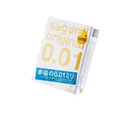 Презервативы Sagami, original 0.01, полиуретан, EXTRA LUB, 2 шт.
