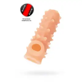 Насадка реалистичная KOKOS NUDE SLEEVE с дополнительной стимуляцией, TPE, телесная, 10 см