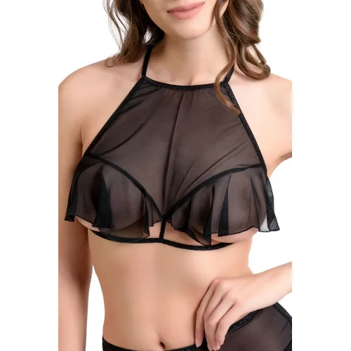 Фото Erolanta Lingerie Эротический бралетт Erolanta Karen с открытой грудью, черный (46-48)