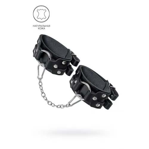 Изображение PECADO B.D.S.M Оковы Pecado BDSM, с двумя ремешками, натуральная кожа, чёрные