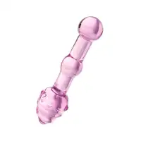 Изображение Sexus Glass Двусторонний фаллоимитатор Sexus Glass, стекло, розовый, 17 см