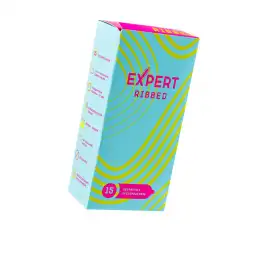 Презервативы EXPERT Ribbed, ребристые, 15шт