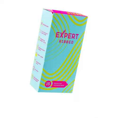 Изображение  Презервативы EXPERT Ribbed, ребристые, 15шт