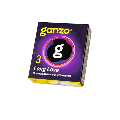 Фото GANZO Презервативы Ganzo Long Love, с анестезирующим эффектом, латекс, 18 см, 3 шт