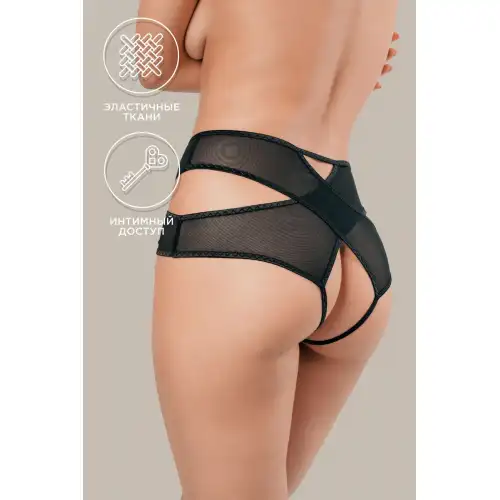 Изображение Waname Apparel Эротические трусики Waname Liberty с высокой посадкой черные (42-44)