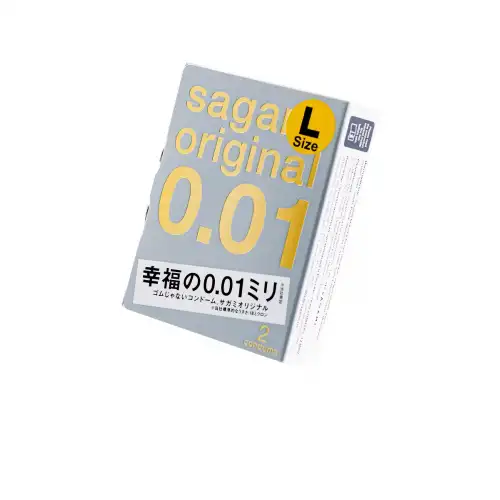 Изображение  Презервативы Sagami, original 0.01, полиуретан, LARGE, 2 шт.