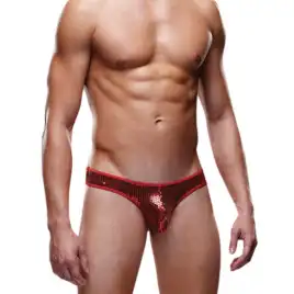 Блестящие мужские трусы-тонги Envy красные S/M
