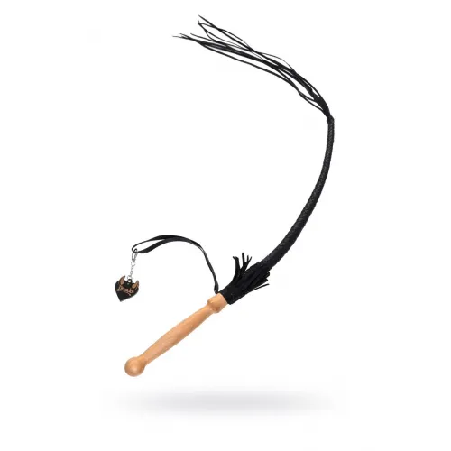 Фото PECADO B.D.S.M Кнут плетеный Pecado BDSM, натуральная кожа, черный, 65 см