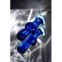 Фото Sexus Glass Анальная втулка Sexus Glass, стекло, синяя, 13,5 см, Ø 4,5 см