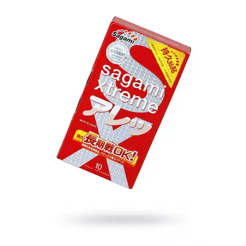 Изображение Sagami, Япония Презервативы Sagami, xtreme, feel long, латекс, 19 см, 5,2 см, 10 шт.