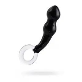 Стимулятор простаты Sexus Glass, стекло, черный, 17 см