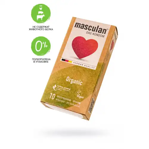 Фото Masculan Презервативы masculan  ORGANIC № 10 утонченные, 18,5 см, 5.3 см, 10 шт.