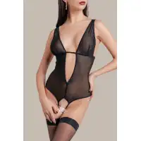 Фото Waname Apparel Эротическое боди Waname Exility с пажами для чулок черное (50-52) в пакете