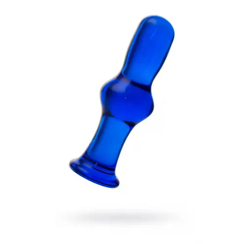 Фото Sexus Glass Анальная втулка Sexus Glass, стекло, синяя, 13,5 см, Ø 4,5 см