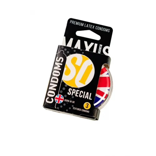 Изображение Maxus Презервативы Maxus Special, точечные, латекс, ребристые, пластиковый кейс, 3 шт.