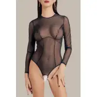 Изображение Waname Apparel Эротическое боди Waname Grace с длинными рукавами черное (46-48) в пакете