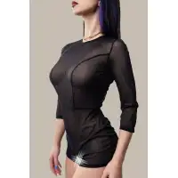 Фото Waname Apparel Эротический комбинезон Waname Preciosity с рукавами ¾ черный (42-44) в пакете
