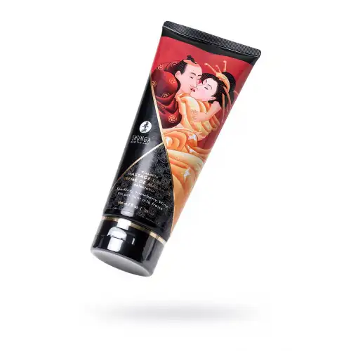Фото Shunga, Канада Массажный крем для тела Shunga «Игристое клубничное вино»Sparkling Strawberry Wine, съедобный, 200мл