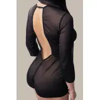 Фото Waname Apparel Эротический комбинезон Waname Preciosity с рукавами ¾ черный (42-44) в пакете