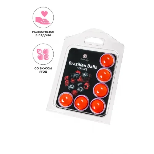 Изображение Secret play, Испания Массажное масло SECRET PLAY BRAZILIAN BALLS, ягоды, 6 х 4 гр
