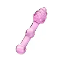 Изображение Sexus Glass Двусторонний фаллоимитатор Sexus Glass, стекло, розовый, 17 см