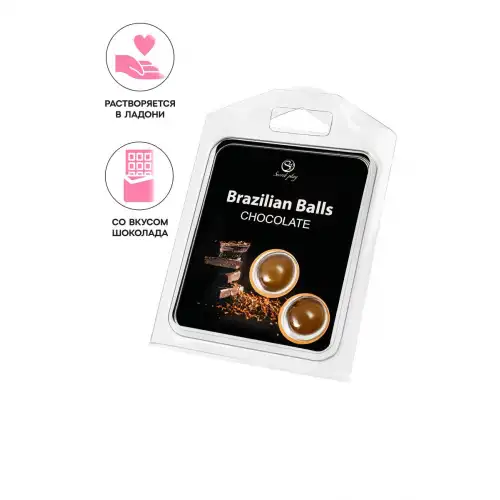 Изображение Secret play, Испания Массажное масло SECRET PLAY BRAZILIAN BALLS, шоколад, 2 х 4 гр