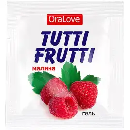 Съедобный лубрикант со вкусом малины Tutti-Frutti OraLove 4 гр, пробник