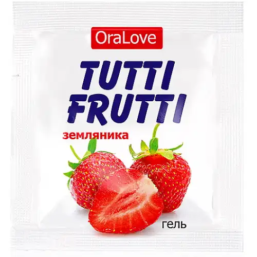 Фото Биоритм, Россия Съедобный лубрикант со вкусом земляники Tutti-Frutti OraLove 4 гр, пробник