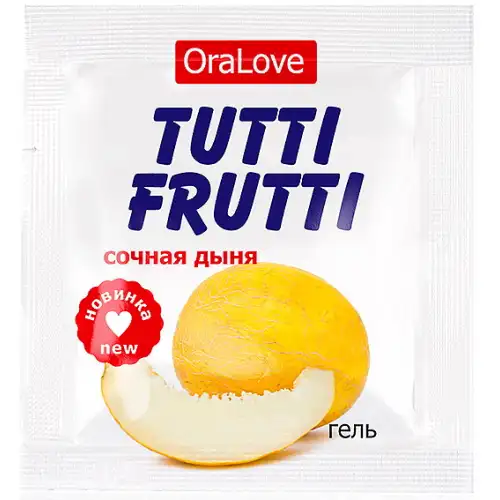 Фото Биоритм, Россия Съедобный лубрикант со вкусом сочной дыни Tutti-Frutti OraLove 4 гр, пробник