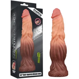 Фаллоимитатор с ярко выраженным рельефом и градиентом Lovetoy Silicone Cock 25 см