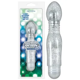 Гнущийся вибратор с блестками Starlight Gems Minis Lyra серебристый