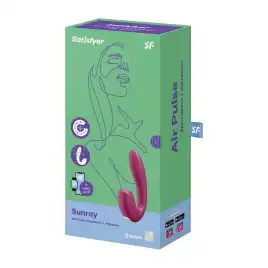 Смарт-вибратор с вакуумно-волновым стимулятором клитора Satisfyer Sunray бордовый