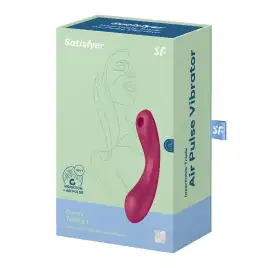 Вакуумный стимулятор клитора с вибрирующей ручкой Satisfyer Curvy Trinity 1 розовый