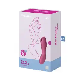 Вакуумный вибростимулятор для клитора и точки G Satisfyer Curvy Trinity 3 красный