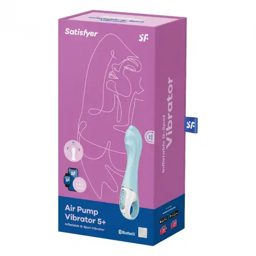 Изображение Satisfyer, Германия Расширяющийся смарт-вибратор с рельефной головкой Satisfyer Air Pump Vibrator 5+ голубой