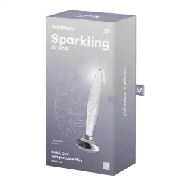 Прозрачный фаллос из стекла Satisfyer Sparkling Crystal 19 см