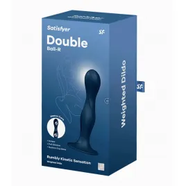 Стимулятор с двумя металличискими шариками в стволе Double Ball-R (dark blue)