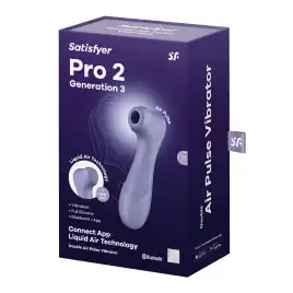 Вакуумно-волновой бесконтактный смарт-стимулятор Satisfyer Pro 2 Generation 3 Connect App Violet