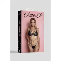 Amor EL, Испания Комплект эротического белья Pura черный L/XL