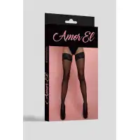 Amor EL, Испания Чулки в мелкую сетку ROSA VINTAGE с рисунком сзади S/L черные Amor EL, Испания Чулки в мелкую сетку ROSA VINTAGE с рисунком сзади S/L черные